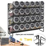 4 Tier Spice Herb Jar Rack Holder Kitchen Cupboard Organiser Storage Shelf UK