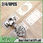 8X Hinge Repair Plate Cabinet Hinge Repair Brackets Kitchen Cupboard Door Kit