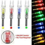 LED Lighted Nocks for Arrows with .244/6.2mm Inside Diameter fr Hunting Shooting