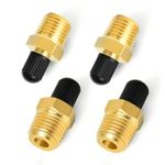 4x 1/4" NPT Solid Brass Air Compressor Tank Fill Valve Schrader Hexagonal Valve