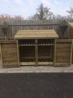Gidleigh 5ft Wide Outdoor Wooden Log store - Available With Doors And Shelf