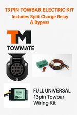13 Pin Towbar Wiring Kit Universal Bypass Relay Split Charge Caravan Trailer UK