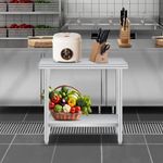 36*24*35inch Stainless Steel Catering Work Top Table Work Bench Food Prep hook