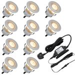 IP68 Outdoor LED Decking Lights 30mm Round Warm White 5W 3000K 10 Kit DEC10WW
