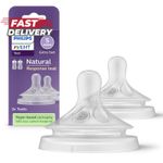 Philips Avent Natural Response Bottle Teat - 1 count (Pack of 2), Transparent