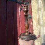 Antique Vintage Turned Wood Candle Holder Whimsy