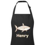Personalised Any Name Shark Waterproof Kids Apron. Craft Bake Cook. Boy Girl