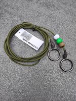 Paracord '12ft Distance Sticks Marker OLIVE GREEN CORD with Gun Metal RINGS