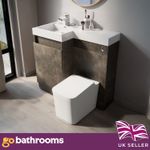 Toilet and Sink Vanity Unit 900mm Metallic Brown Left Hand Bathroom Sink Unit