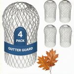 4pcs Metal Aluminum Gutter Guard Filter Mesh Downpipe Leaf Debris Trap Cover UK