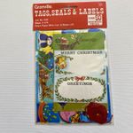 Vintage 60s Christmas Parcel Seals, Gift Tags, Labels, Granville Sealed Pack 50.