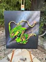 3D Pokémon Rayquaza Dragon Contemporary Art Painting, Unframed Single Piece