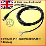 8 Pin Mini DIN Plug Breakout Cable 1.8m long