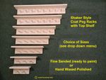 Shaker Style COAT PEG RACK with SHELF (choice of sizes)