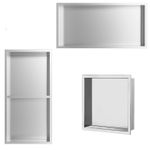 Stainless Steel Shower Niche Alcove Recess Waterproof Storage - Chrome