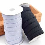 18 MM ,3/4" INCH BLACK OR WHITE ELASTIC 1,2,3,5,10,25, METRE LENGTHS / ROLL