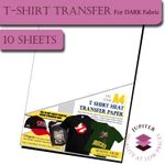 T-shirt transfer paper for Dark Fabric - A4 - 10 Sheet Pk - For INKJET printers