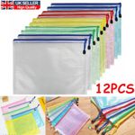 A4 Plastic Waterproof Document Wallets Files Folder Zip Lock Bags Pouch Office