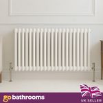 White Double Radiator Traditional Horizontal 2 Column Panel Rad 600 x 1010mm