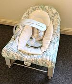 Joie Bouncing Chair Baby Bouncer Seat with Toy Bar & Harness, Grey/White