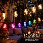 20/30 LED Solar Powered Retro Bulb String Lights Garden Outdoor Fairy Lamps UK