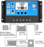 10A 20A 30A 12V/24V Solar Panel Charge Controller 12V/24V LCD Regulator Auto UK