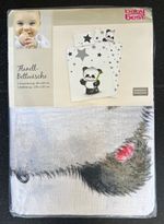 baby best Cotton Flannel Panda Cot Duvet Cover Set 100x135cm + 40x60cm