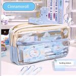 Sanrio Kuromi Kawaii Pencil Cases Student Kid Stationery Storage School Supplies