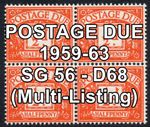 GB Postage Due Stamps SG D56 - D68 1959-63 (Multiple Listing) Unmounted Mint
