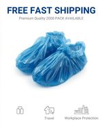 2000 Disposable Shoe Cover Overshoes Blue Anti Slip Plastic Cleaning Boot Safety