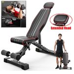 Weight Bench Adjustable Foldable Strength Training Full Body Workout Incline Gym