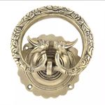 Antique Look Hand Casted Exclusive Brass Elephant Motif Ring Door Knocker