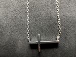 1.49g Vintage Sterling Silver 925 Sideways Cross Pendant Chain Necklace 18 in M