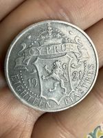 Cyprus 18 Piastres 1921 Silver Coin In Very Fine Condition!