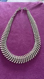 Vintage Western Germany Gold Tone Chevron Herringbone Choker Necklace 15" 1950s