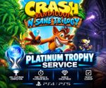Crash Bandicoot N. Sane Trilogy PLATINUM TROPHY SERVICE PS4 PS5/READ DESCRIPTION