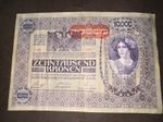 1918 Austria-Hungary 10000 Kronen Korona Banknote Circulated Fine Condition