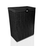 Resin Laundry Clothes Basket with Lid, Lock and Lining Storage Basket with Remov