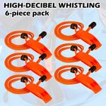 Safety Signal Whistles Orange With Lanyard For Sports Referee Outdoor Survival