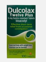 Dulcolax Twelve Plus 5mg Bisacodyl Gastro-Resistant Tablets – 100 Tablets
