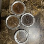 Vintage Sterling Silver & Wood Wine Coaster Beverage set by Frank M Whiting 