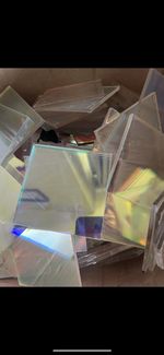 Assorted Iridescent Dichroic Glass Sheet Offcuts Square Tiles 