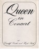 1976 Queen A Day At The Races Cardiff Castle & Hyde Park Concert Tour Programme 