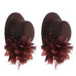 2 Pcs Fascinator Hat Hair Clips Tiny Top Hats Mini Tea Party for Women
