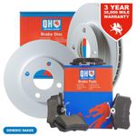 Pair of QH Vented 266mm Front Brake Discs With Brake Pads BDC5240 & BP1381