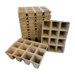 12 x 12 Cell Biodegradable Fibre Seed Starter Trays Pots Seedlings Germination