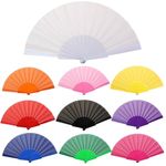 Hand Fan Held Tela Portable Spanish Dances Fabric Folding Party Wedding UK Gift.