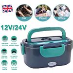 12V/24V Electric Heating Lunch Box Portable Bento Travel Food Heater Car Plug UK