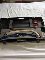 Win Win Recurve Bow Set R/H 28 Lb And 34lb Limbs Plus 8 Arrows In Hard Case