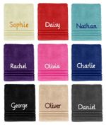Personalised Face Towels EMBROIDERED with *ANY NAME* Ideal for GYM cloth